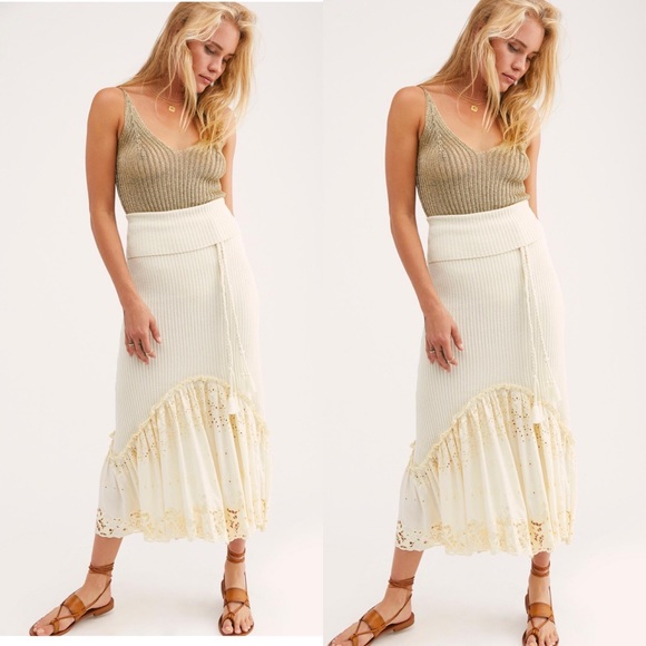 Free People Cozy In The Clouds Skirt